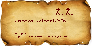 Kutsera Krisztián névjegykártya
